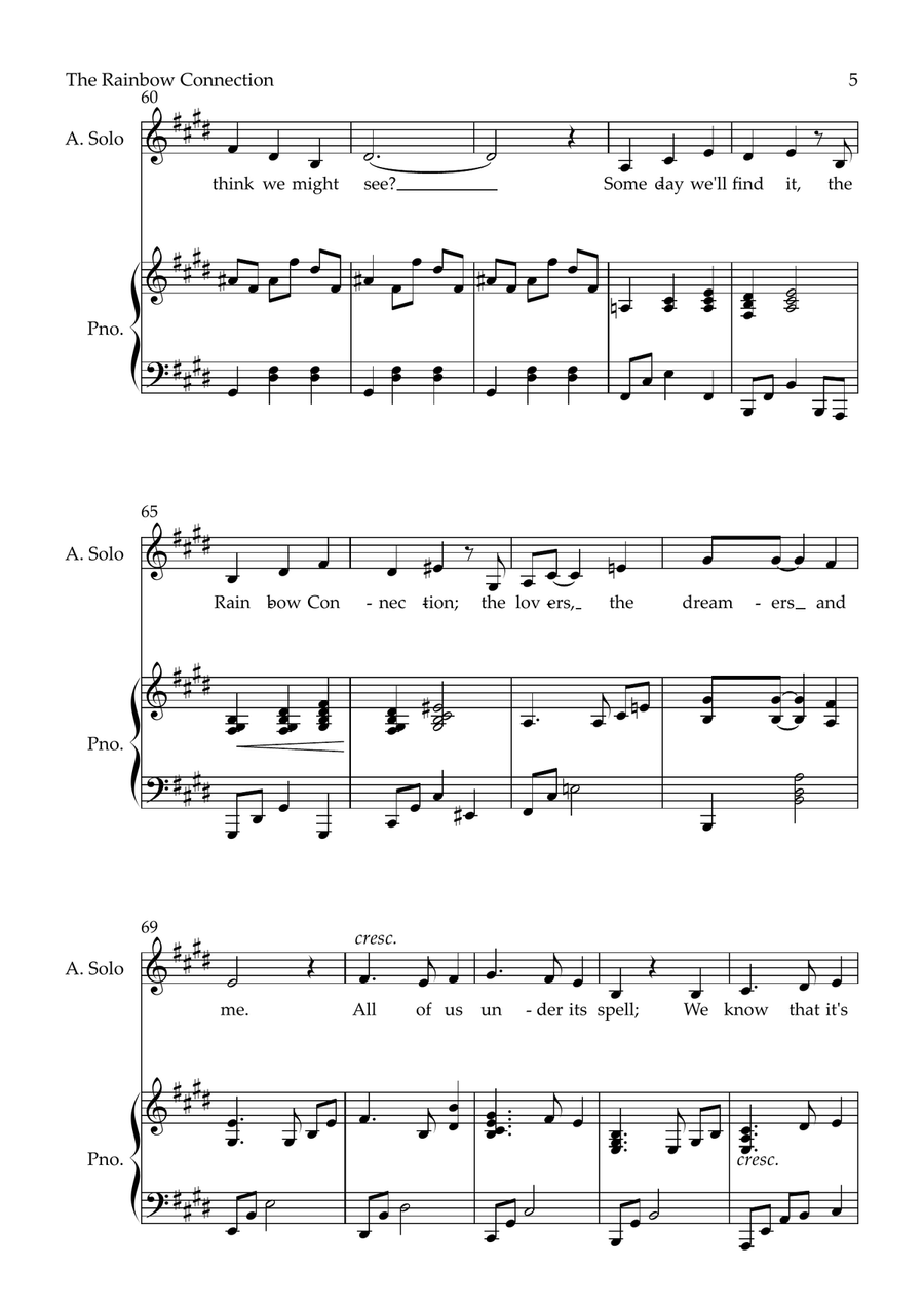 Rainbow Connection Rainbow Connection Piano, Vocal scores gallery preview page 5