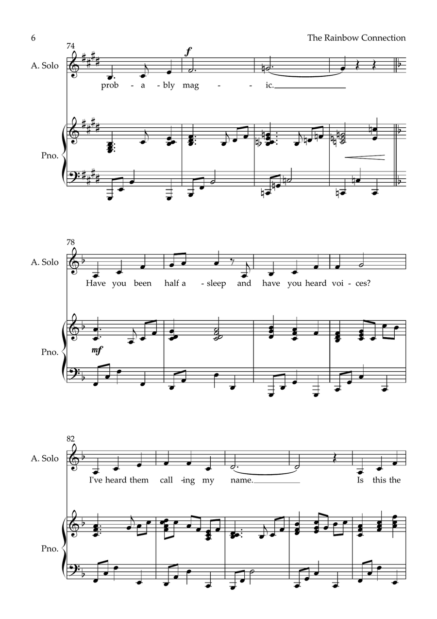 Rainbow Connection Rainbow Connection Piano, Vocal scores gallery preview page 6