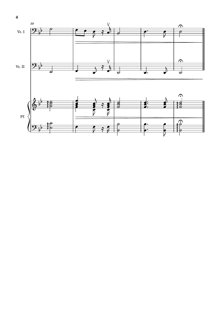Bridal Chorus. R. Wagner - Cello Duet and Piano. Score and Parts. String Duet scores gallery preview page 4