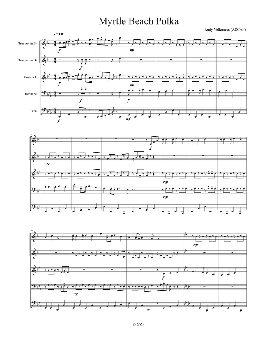 Myrtle Beach Polka - from The Famous Channellheimer Oompah Band songbook Brass Ensemble scores gallery preview page 2