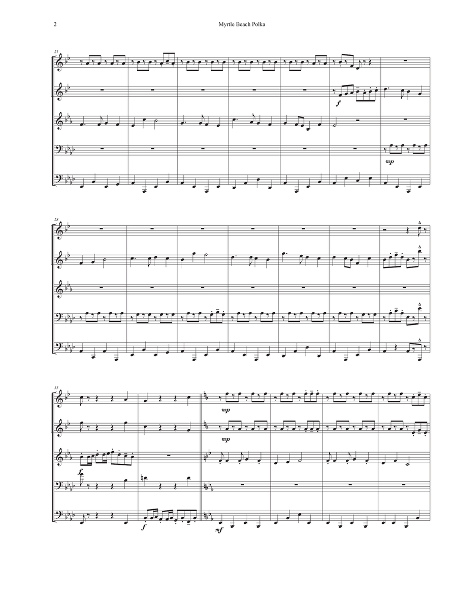 Myrtle Beach Polka - from The Famous Channellheimer Oompah Band songbook Brass Ensemble scores gallery preview page 3