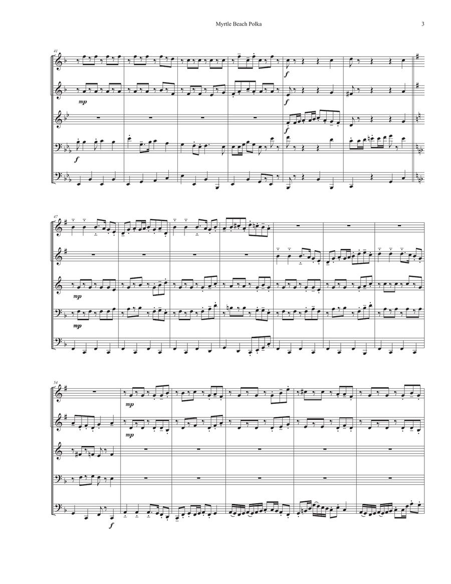 Myrtle Beach Polka - from The Famous Channellheimer Oompah Band songbook Brass Ensemble scores gallery preview page 4