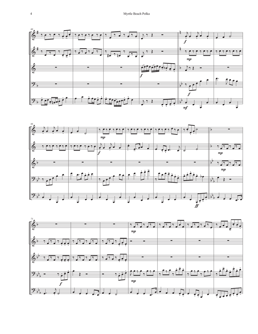 Myrtle Beach Polka - from The Famous Channellheimer Oompah Band songbook Brass Ensemble scores gallery preview page 5