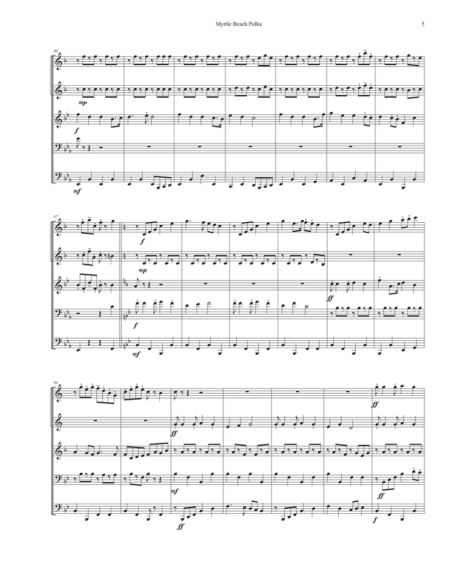 Myrtle Beach Polka - from The Famous Channellheimer Oompah Band songbook Brass Ensemble scores gallery preview page 6