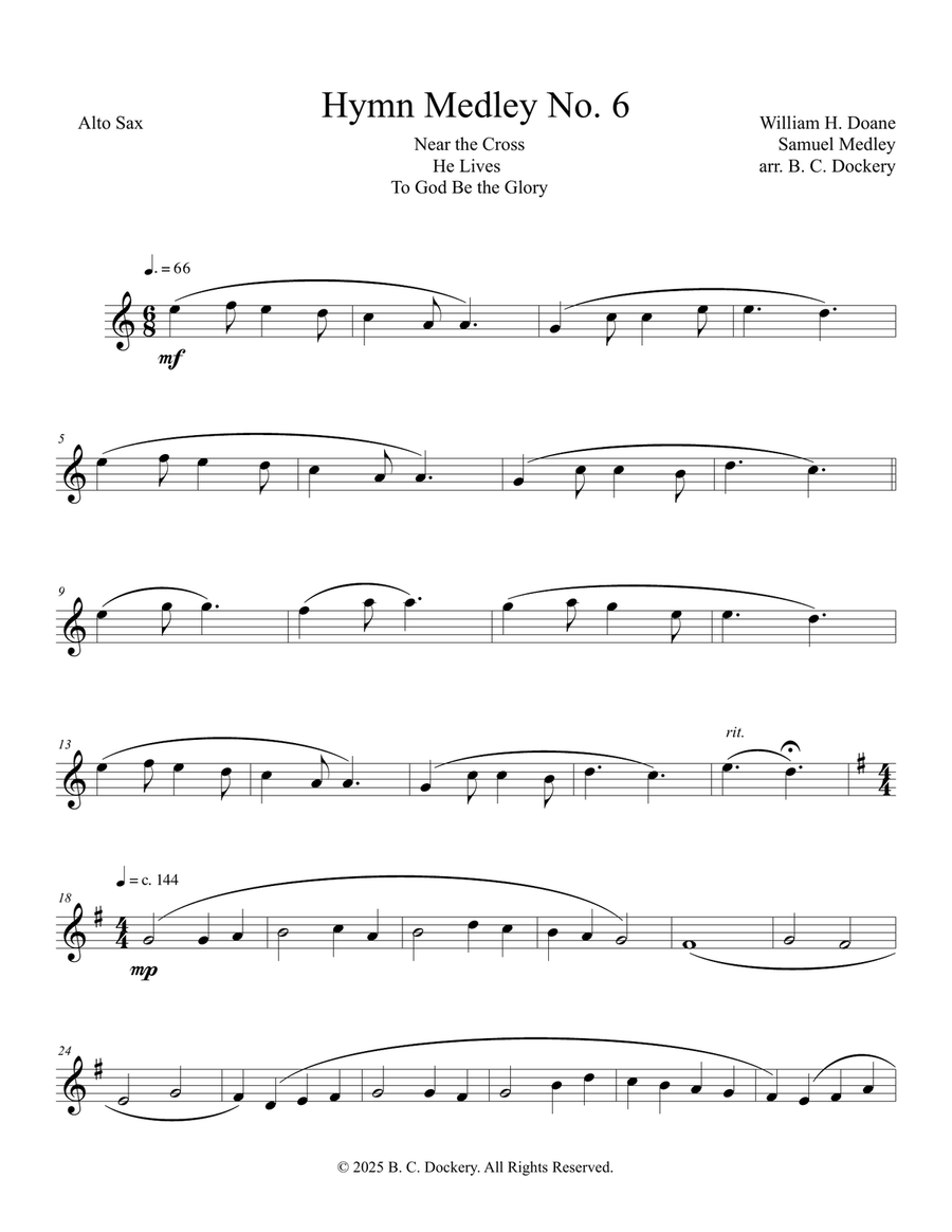 Hymn Medley No. 6 (Alto and Tenor Sax Duet) Woodwind Duet scores gallery preview page 4