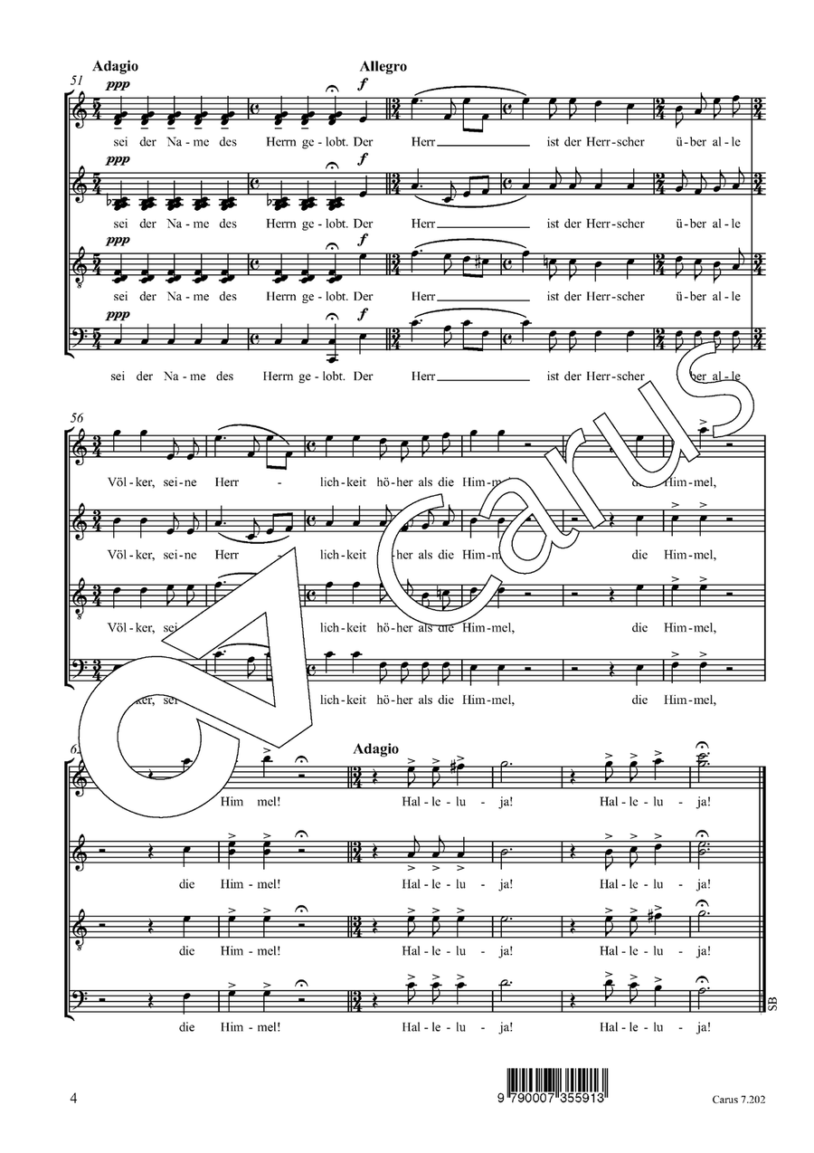 Lobet den Herrn Divisi - Sheet Music page 5