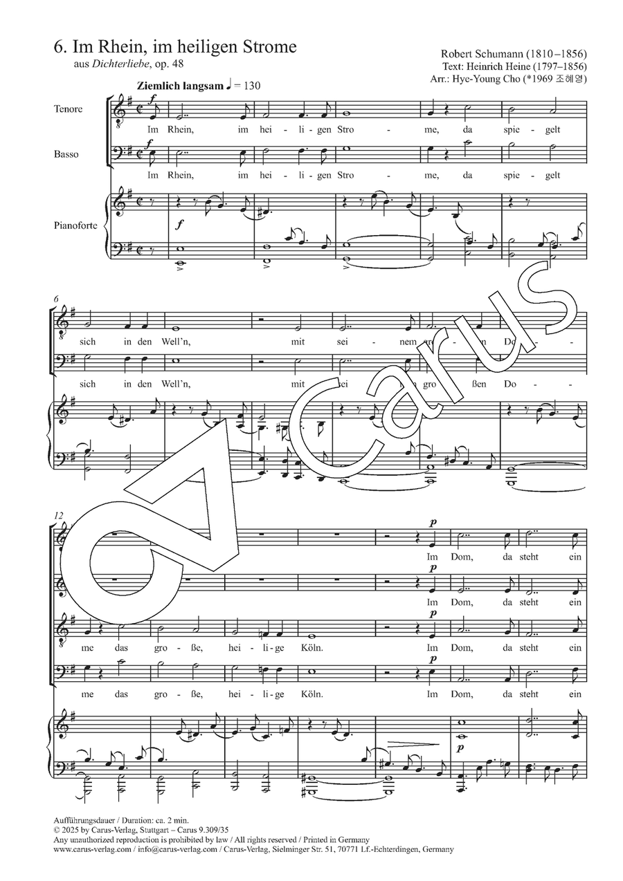 Im Rhein, im heiligen Strome 4-Part scores gallery preview page 3