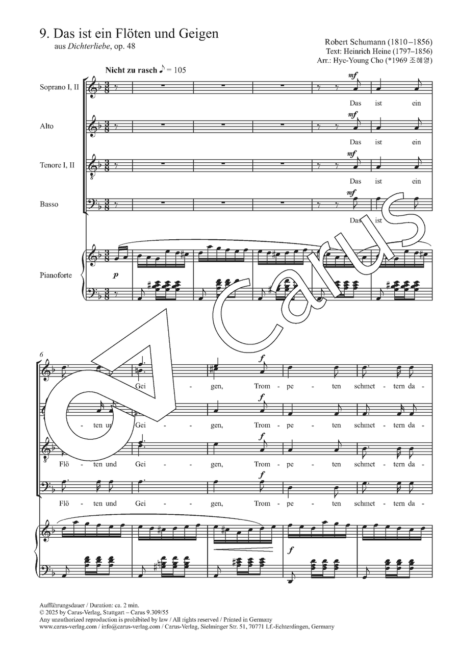 Das ist ein Flöten und ein Geigen 4-Part scores gallery preview page 3