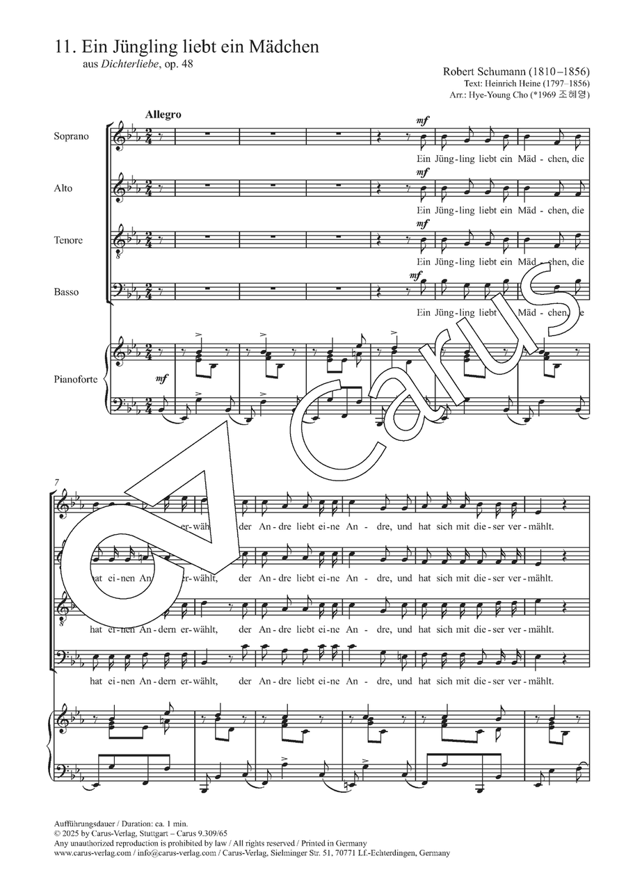 Ein Jüngling liebt ein Mädchen 4-Part scores gallery preview page 3