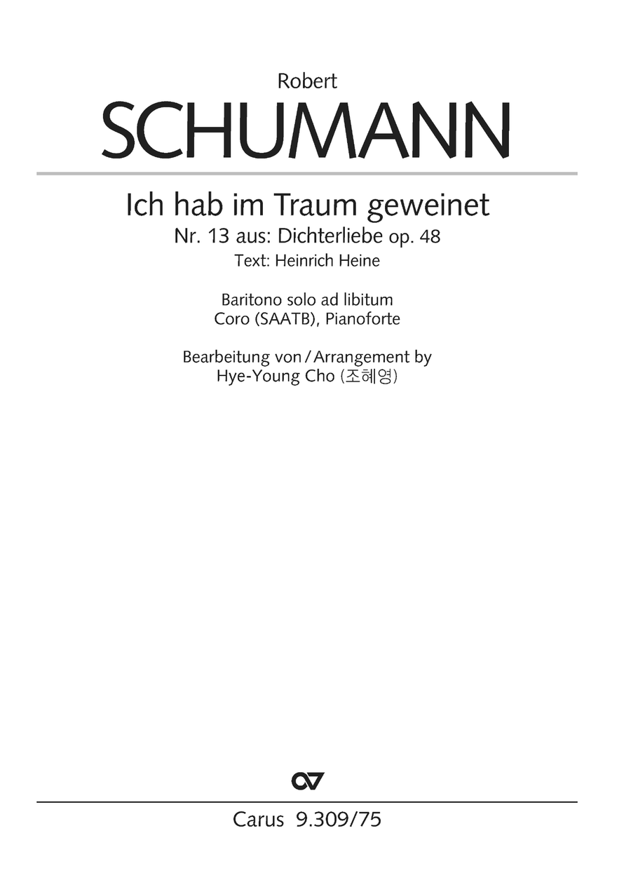 Ich hab im Traum geweinet Choir scores gallery preview page 2
