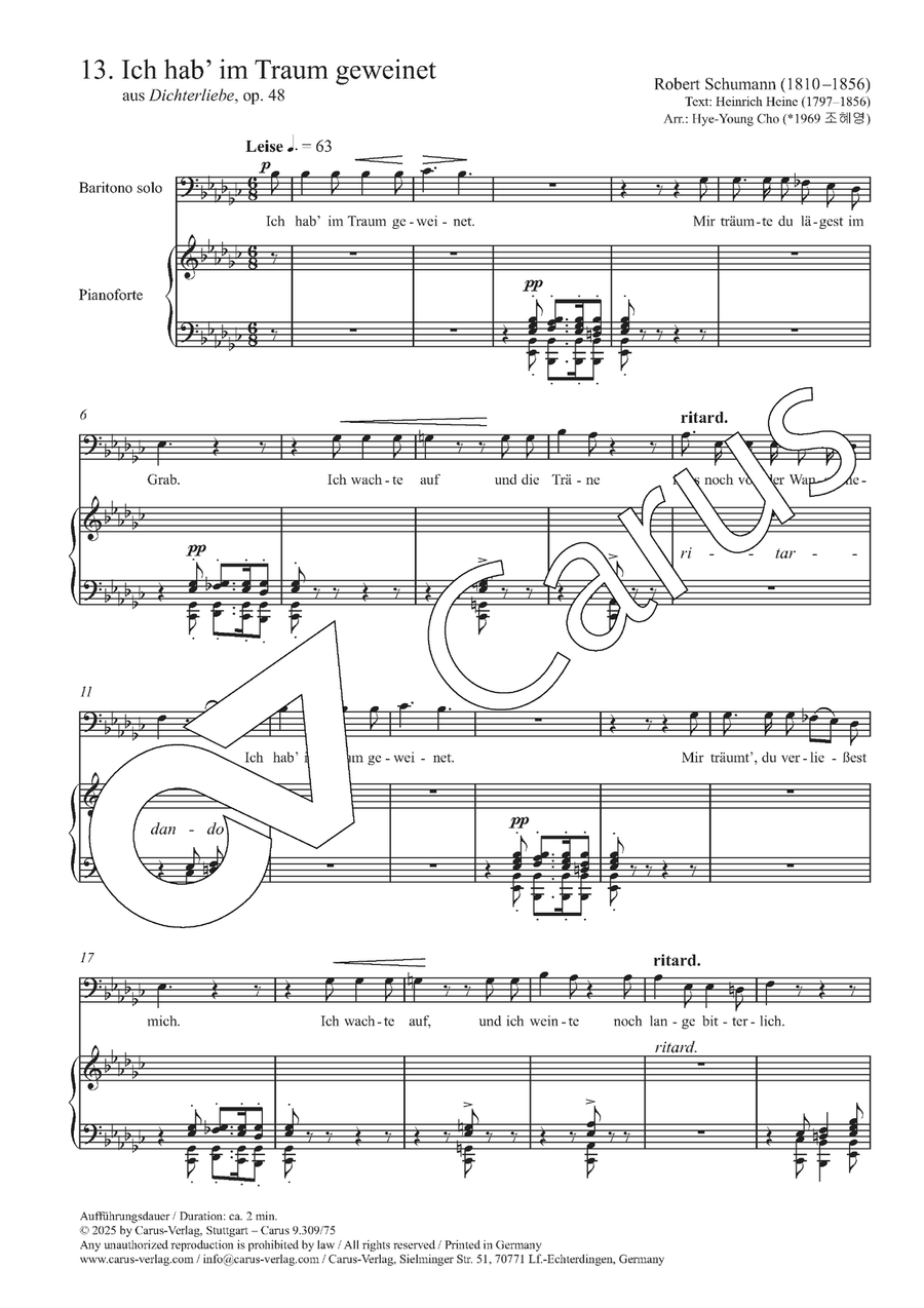 Ich hab im Traum geweinet Choir scores gallery preview page 3