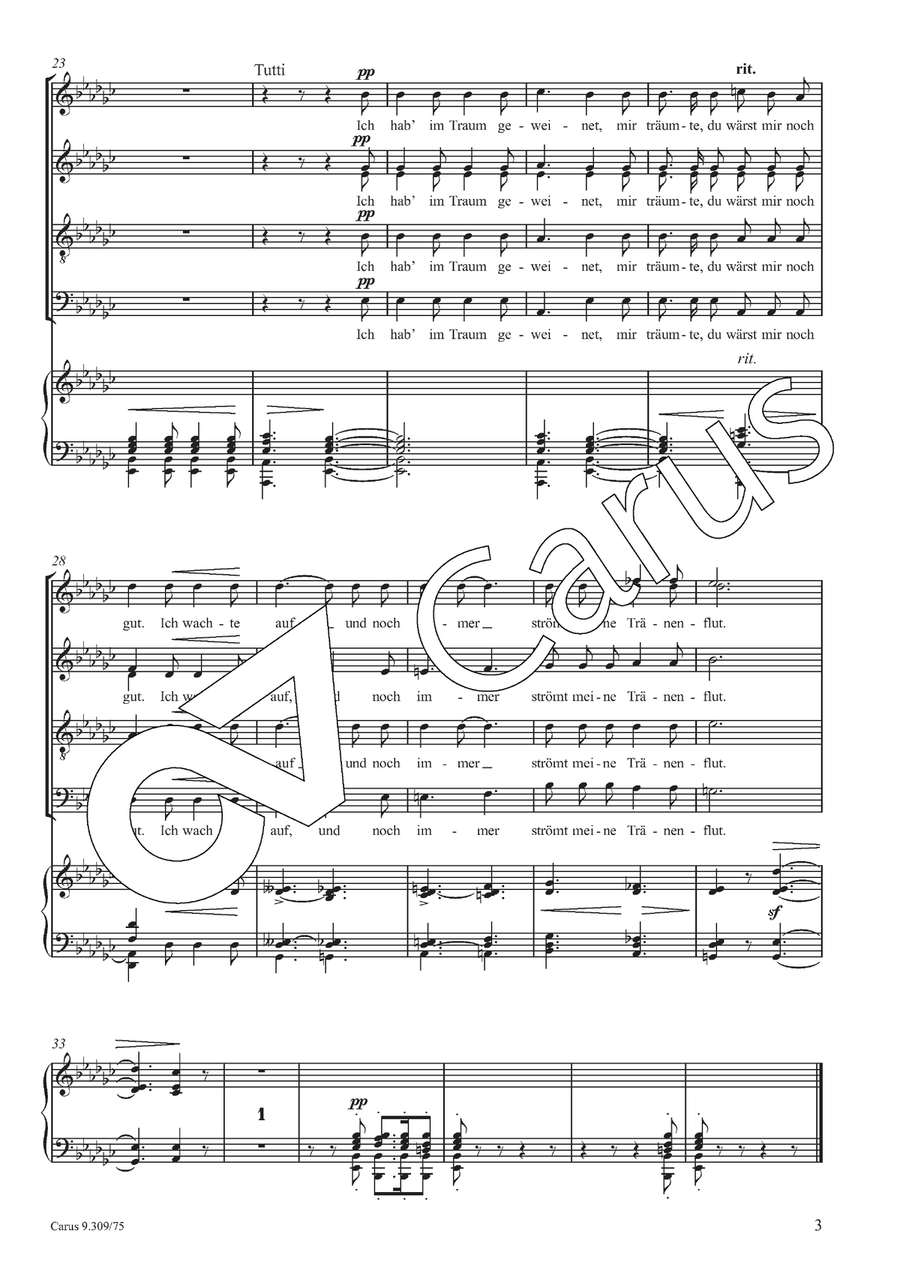 Ich hab im Traum geweinet Choir scores gallery preview page 4