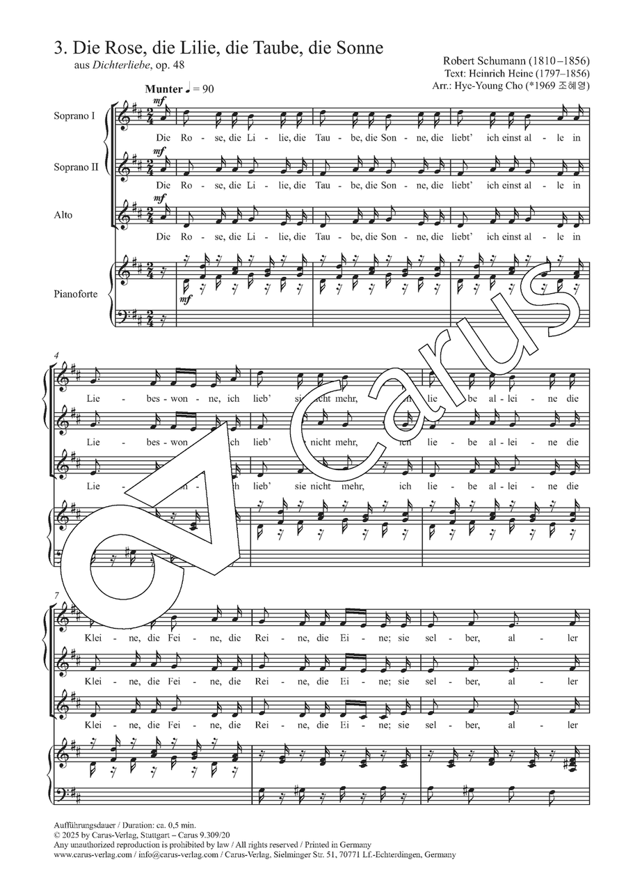 Die Rose, die Lilie, die Taube SSA scores gallery preview page 3