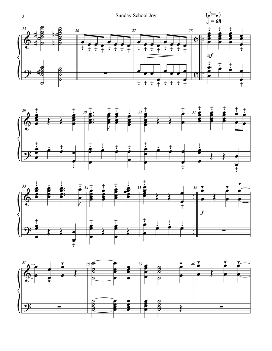 SUNDAY SCHOOL JOYS for Handbells & Opt. Organ/Timp Handbell Choir scores gallery preview page 3