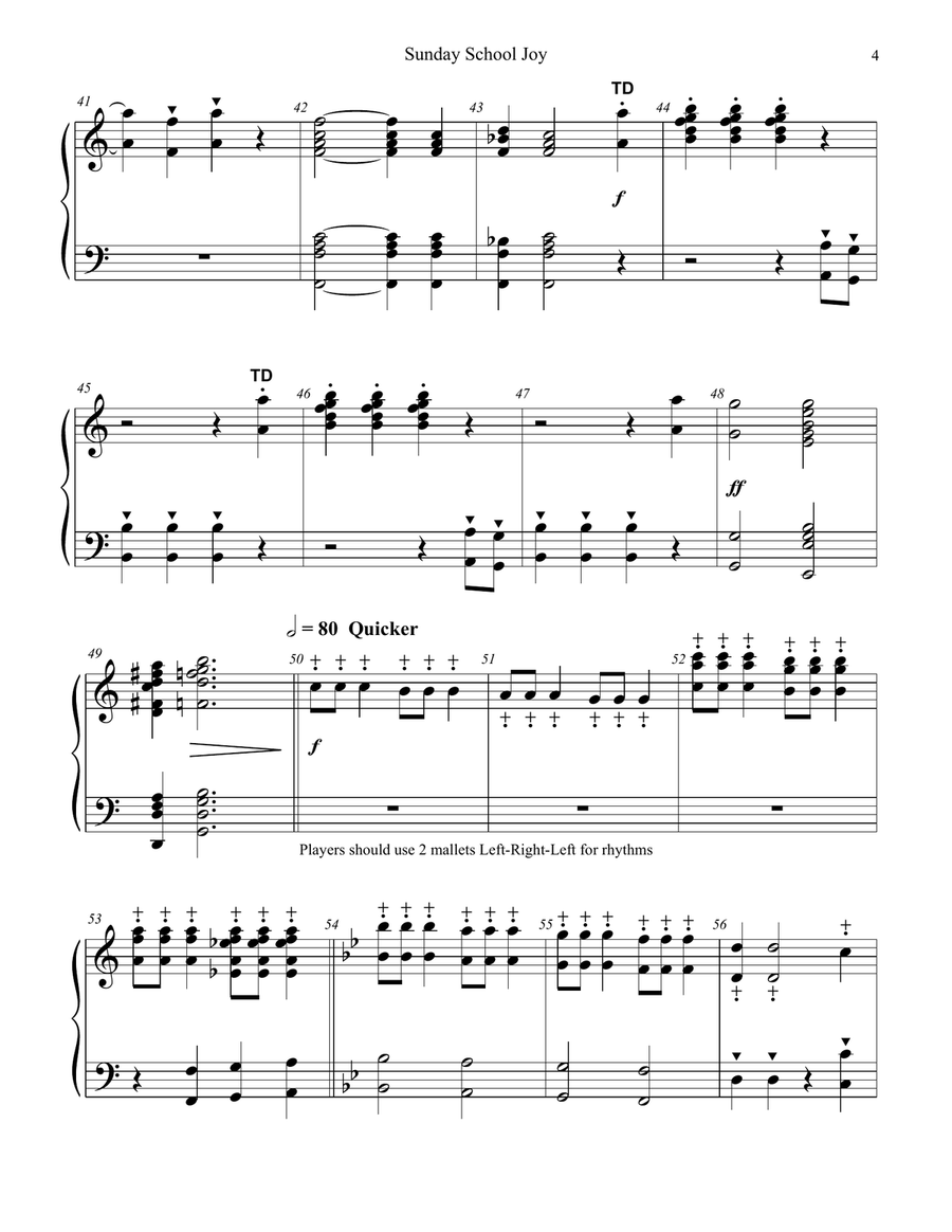 SUNDAY SCHOOL JOYS for Handbells & Opt. Organ/Timp Handbell Choir scores gallery preview page 4