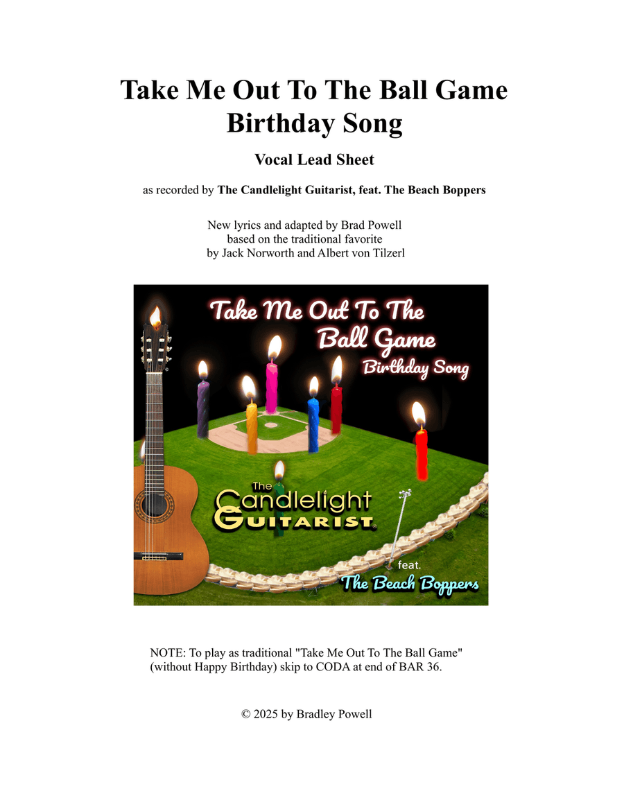 Take Me Out To The Ball Game Birthday Song A Cappella scores gallery preview page 1