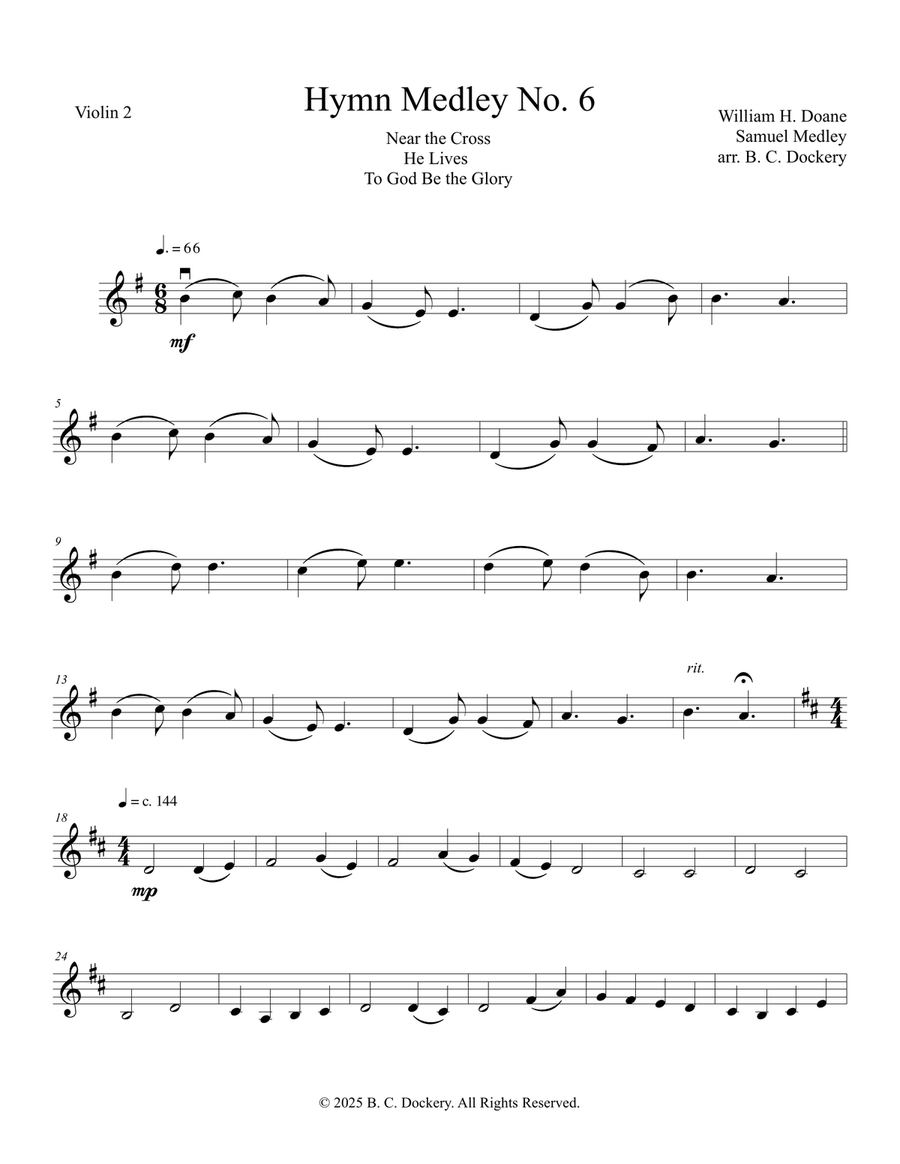 Hymn Medley No. 6 (Violin Duet) String Duet scores gallery preview page 4