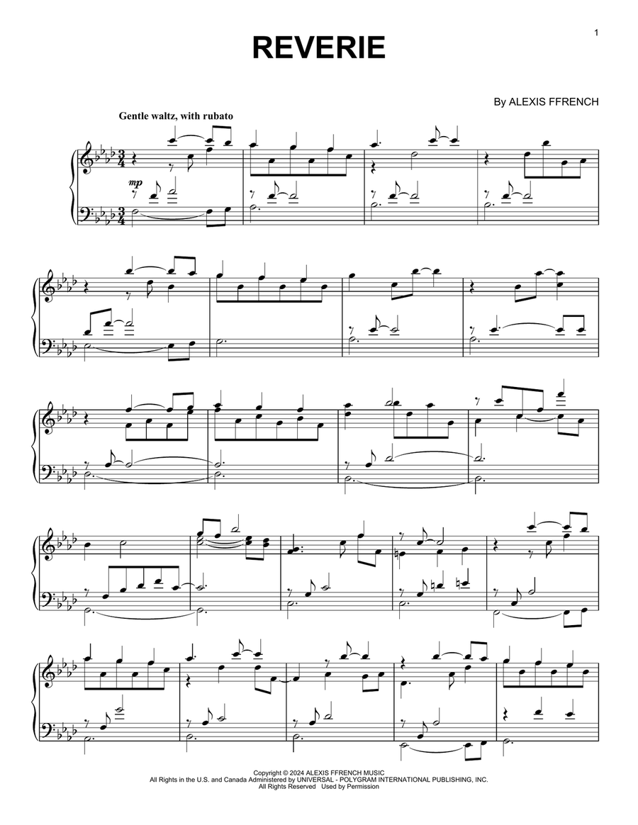 Reverie Reverie Piano Solo scores gallery preview page 1