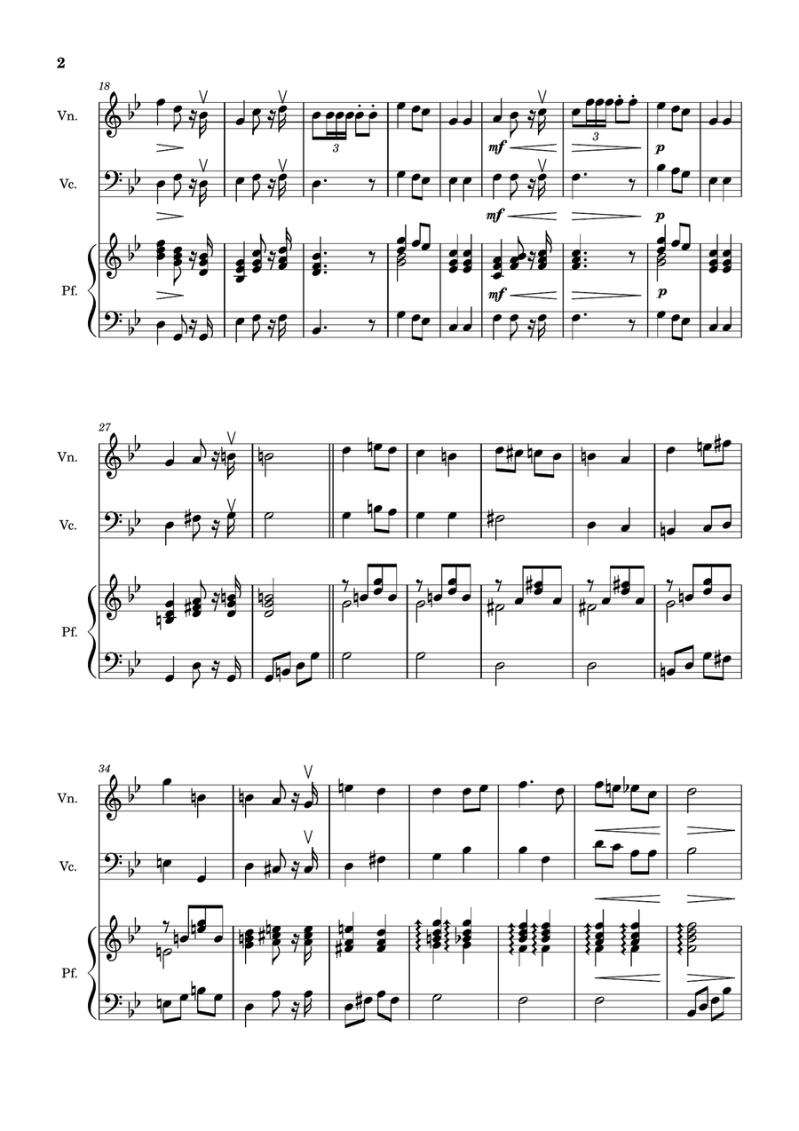 Bridal Chorus. R. Wagner - Violin, Cello and Piano. Score and Parts. Piano Trio scores gallery preview page 2