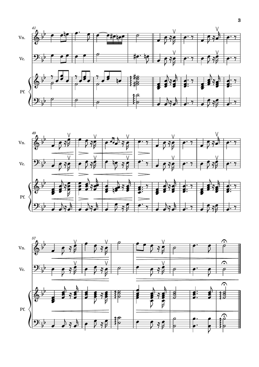 Bridal Chorus. R. Wagner - Violin, Cello and Piano. Score and Parts. Piano Trio scores gallery preview page 3