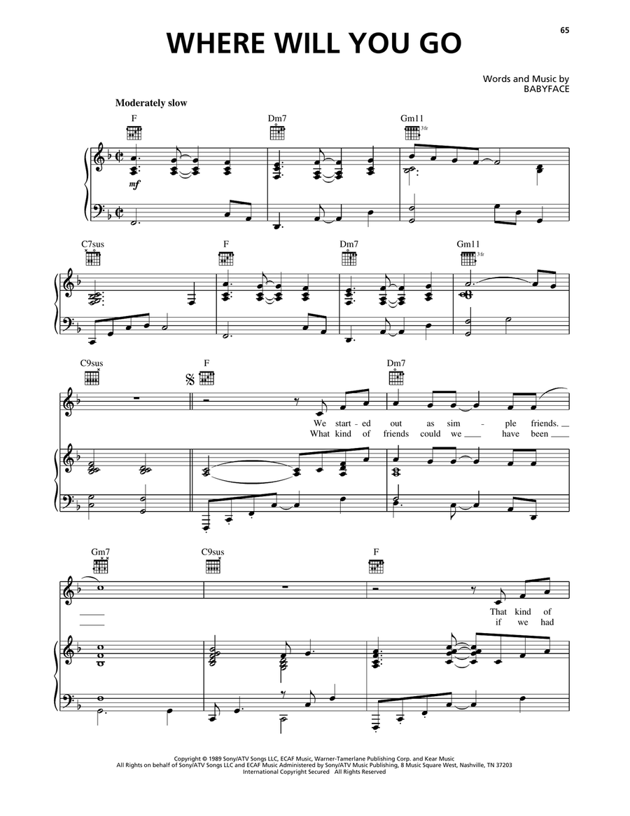 Where Will You Go Where Will You Go Piano, Vocal, Guitar scores gallery preview page 1