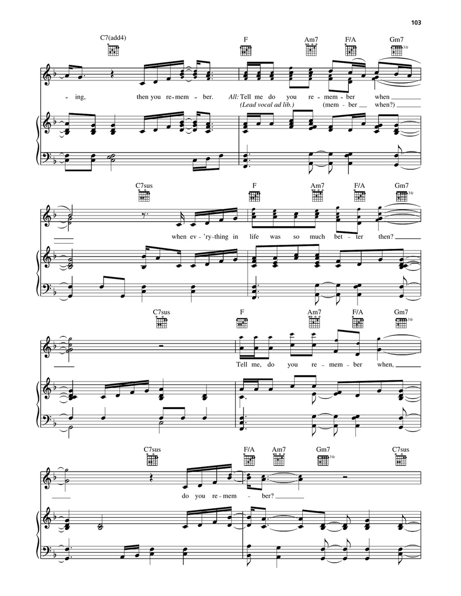 Do You Remember Do You Remember Piano, Vocal, Guitar scores gallery preview page 4