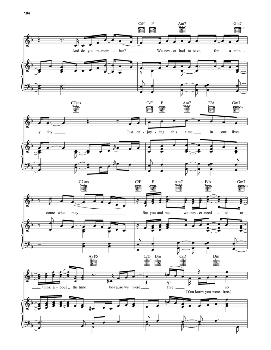 Do You Remember Do You Remember Piano, Vocal, Guitar scores gallery preview page 5