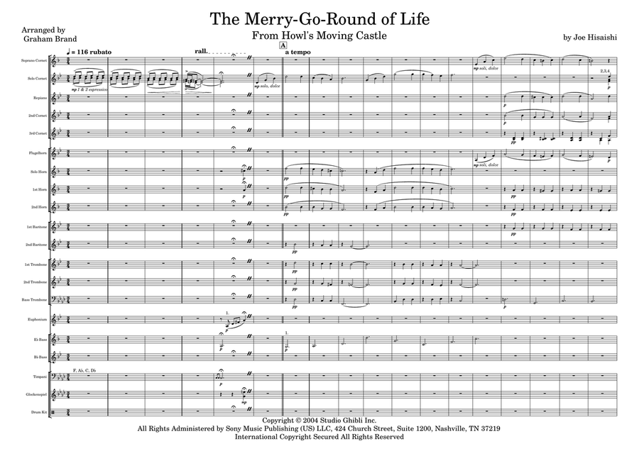 Merry-Go-Round Of Life Brass Band scores gallery preview page 1