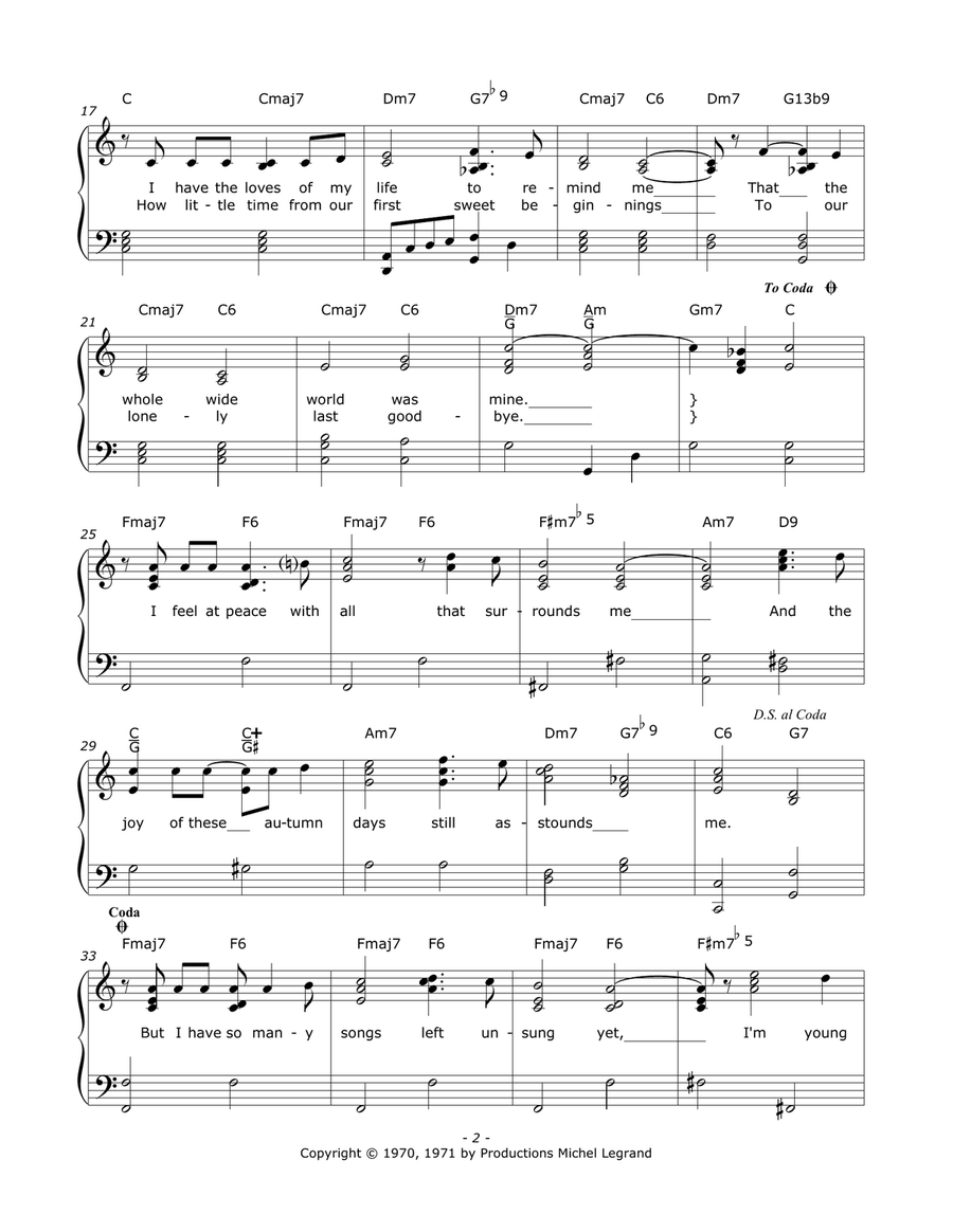 Years Of My Youth Piano, Vocal scores gallery preview page 2