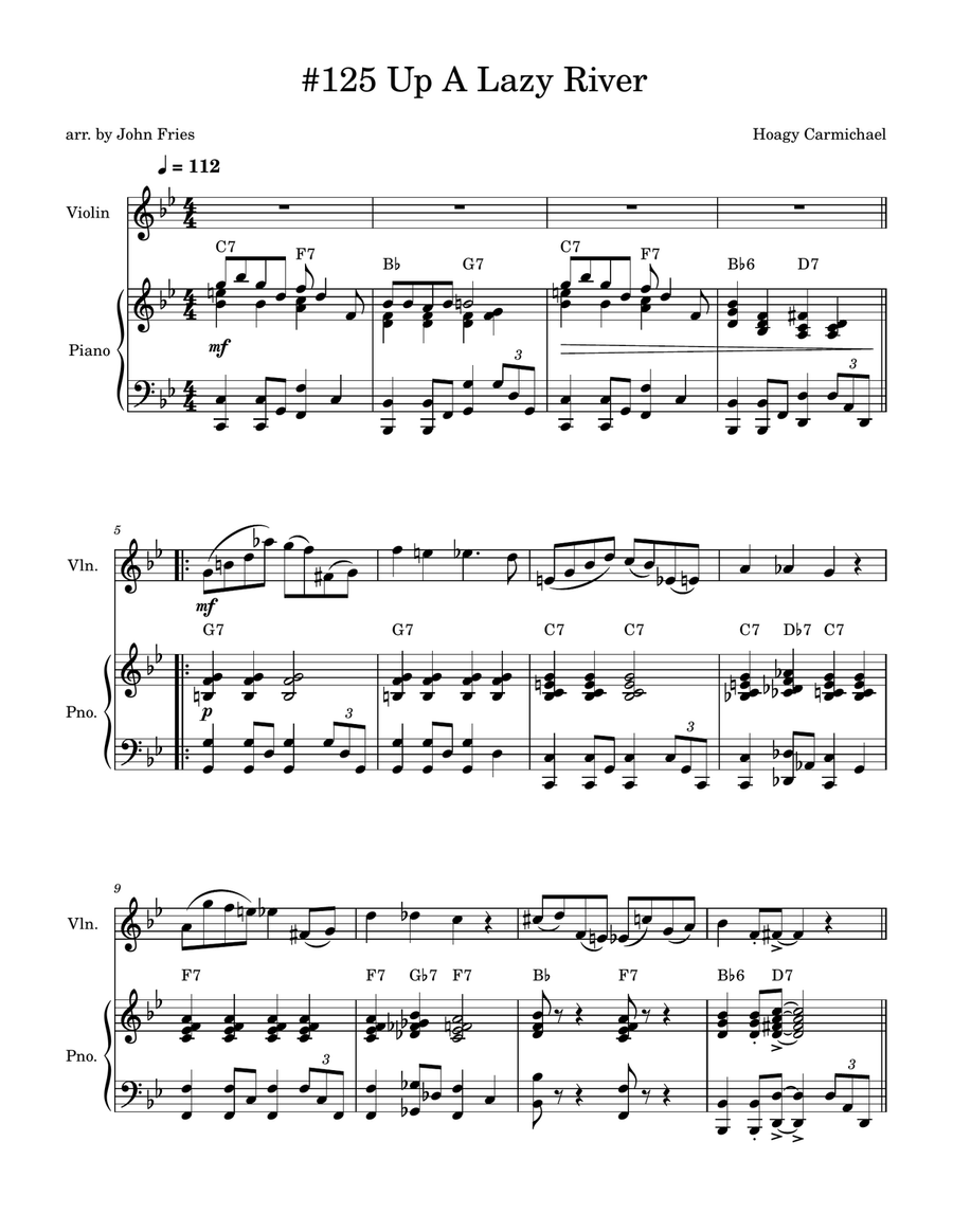 Lazy River Lazy River Violin Solo scores gallery preview page 1