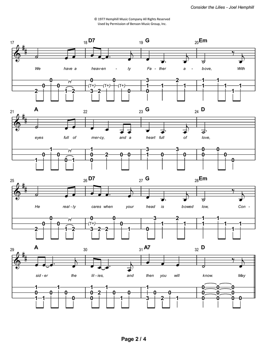 Consider The Lilies Dulcimer scores gallery preview page 3