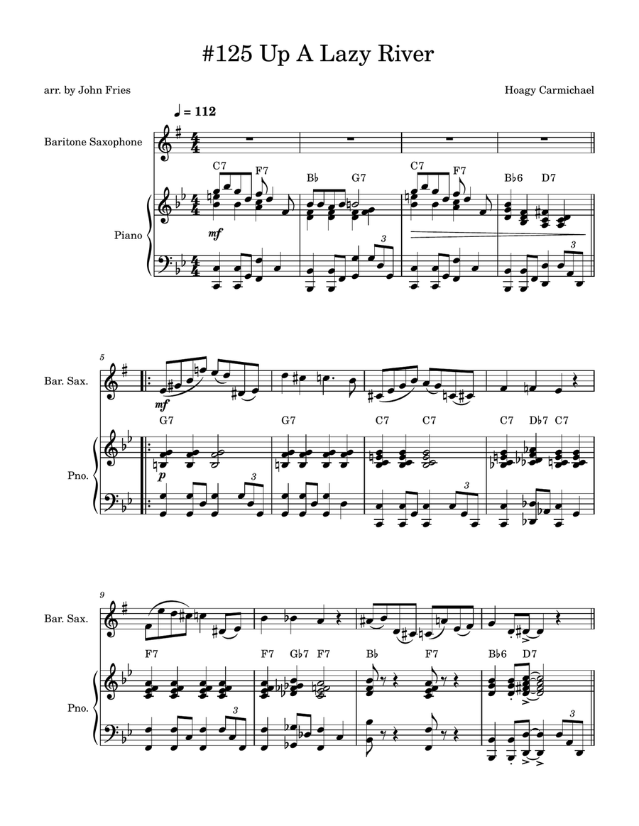 Lazy River Lazy River Baritone Saxophone scores gallery preview page 1