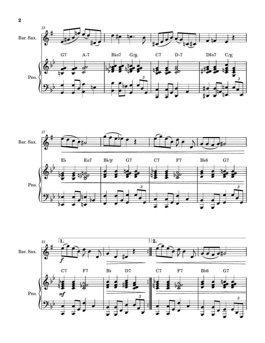 Lazy River Lazy River Baritone Saxophone scores gallery preview page 2