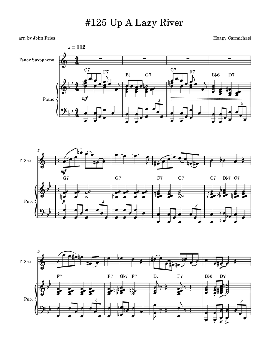 Lazy River Lazy River Tenor Saxophone scores gallery preview page 1
