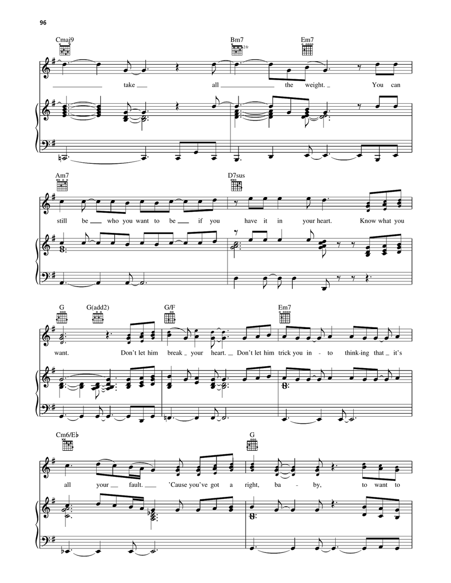 Know What You Want Know What You Want Piano, Vocal, Guitar scores gallery preview page 3