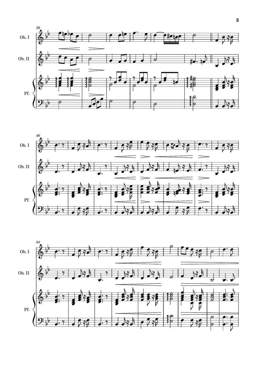 Bridal Chorus. R. Wagner - Oboe Duet and Piano. Score and Parts. Woodwind Duet scores gallery preview page 3