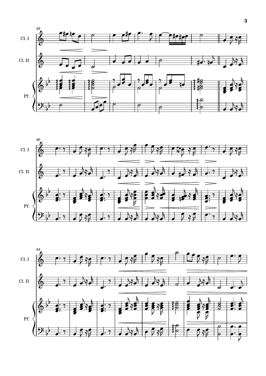 Bridal Chorus. R. Wagner - Clarinet Duet and Piano. Score and Parts. Clarinet Duet scores gallery preview page 3