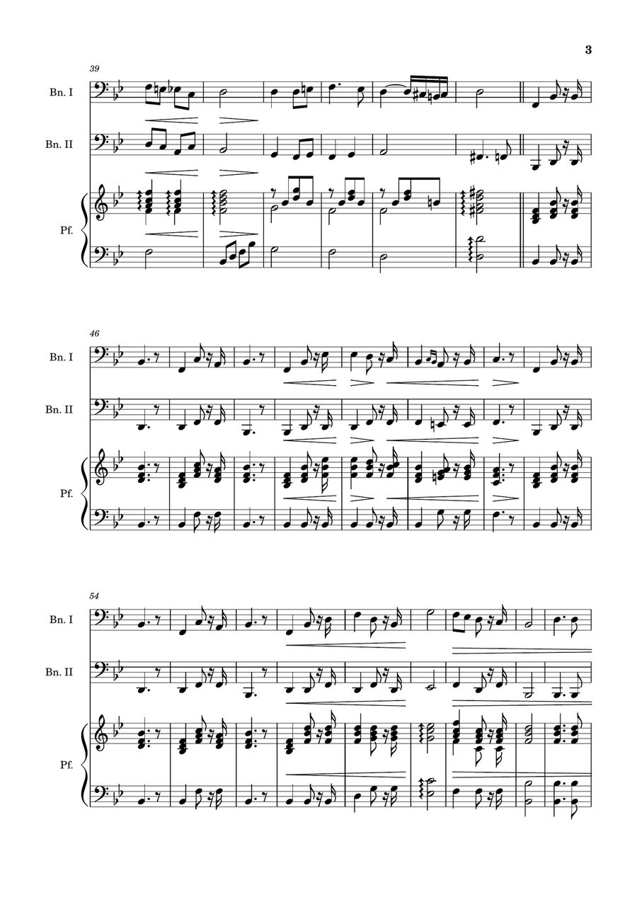 Bridal Chorus. R. Wagner - Bassoon Duet and Piano. Score and Parts. Woodwind Duet scores gallery preview page 3