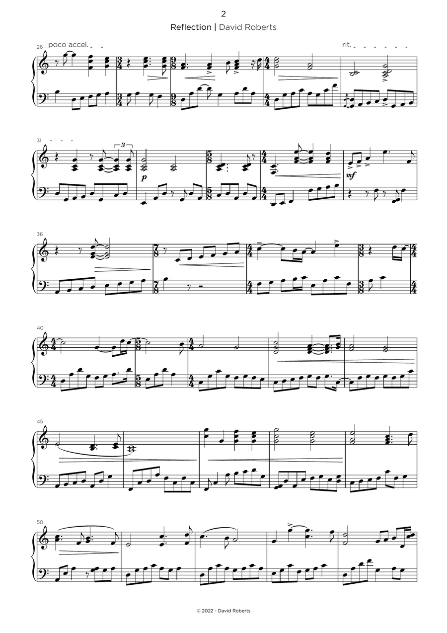 Reflection Reflection Piano Solo scores gallery preview page 2