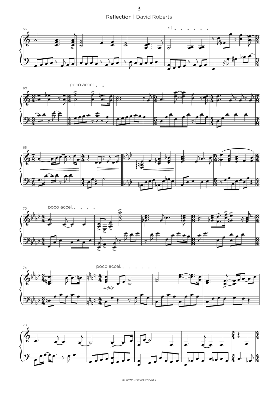 Reflection Reflection Piano Solo scores gallery preview page 3