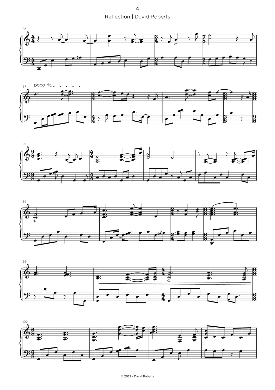 Reflection Reflection Piano Solo scores gallery preview page 4