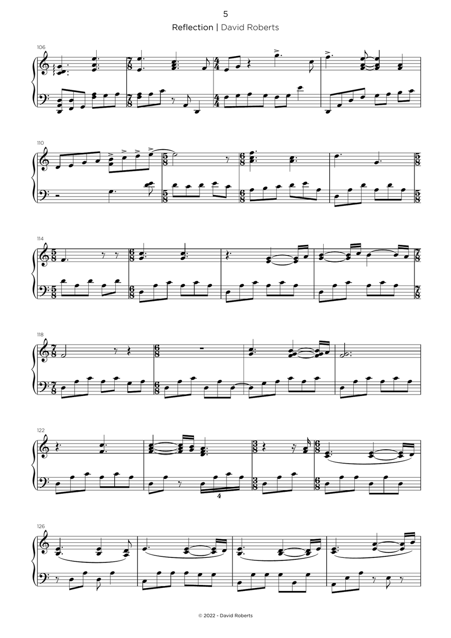 Reflection Reflection Piano Solo scores gallery preview page 5