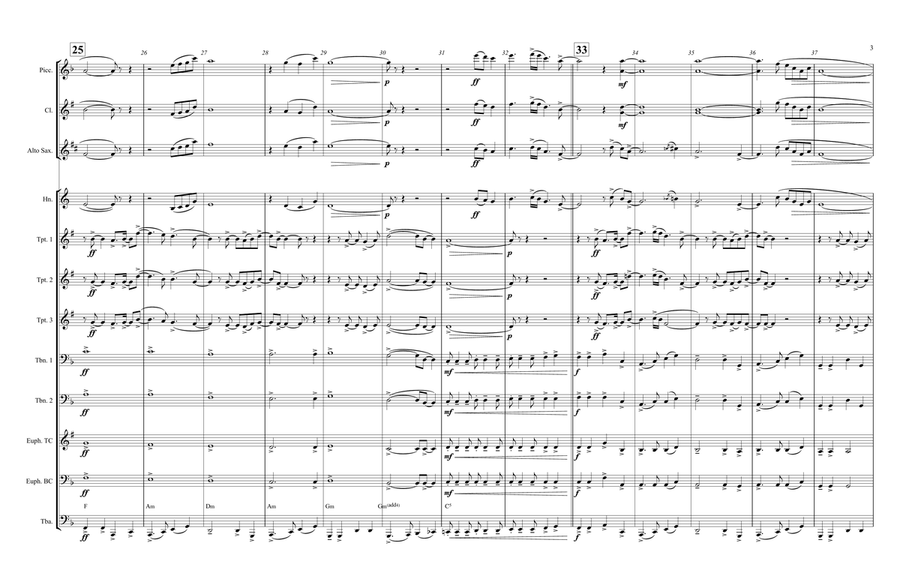While My Guitar Gently Weeps Marching Band scores gallery preview page 3
