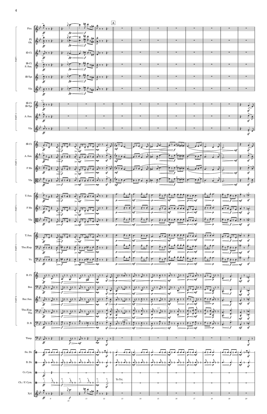 Aacha March (Flexible Ensemble) Concert Band scores gallery preview page 6