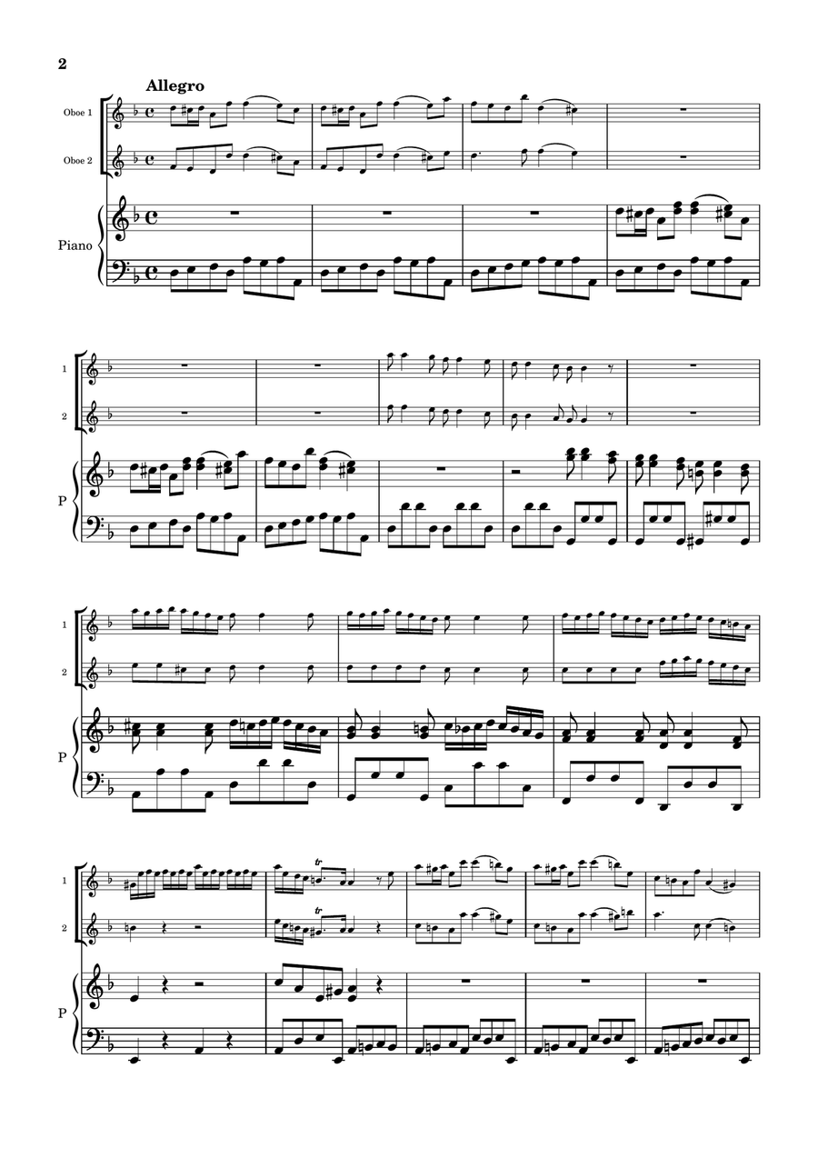 Concerto for Two Oboes in D minor - RV 535 Woodwind Duet scores gallery preview page 2