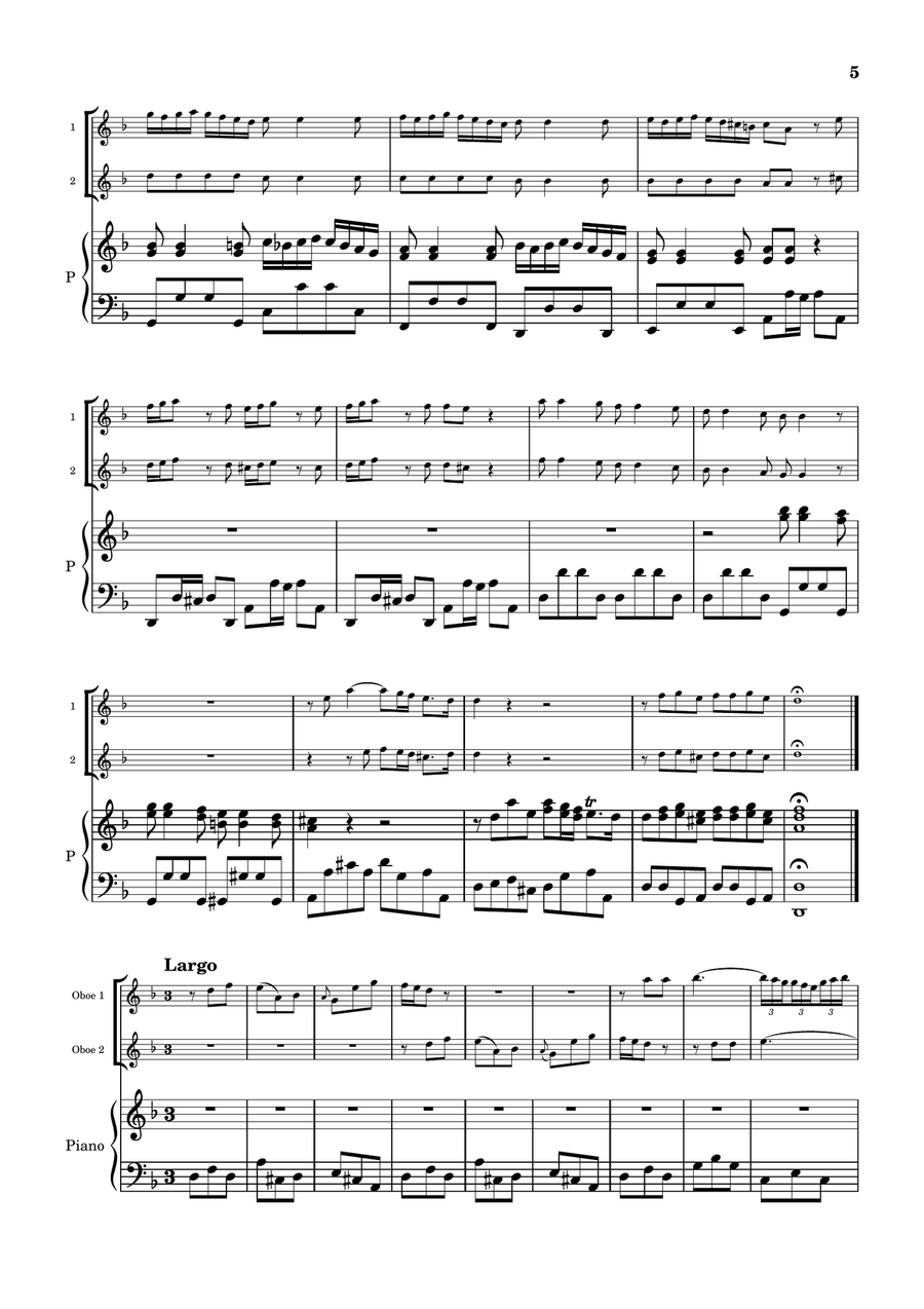 Concerto for Two Oboes in D minor - RV 535 Woodwind Duet scores gallery preview page 5