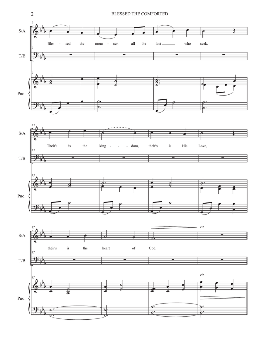 BLESSED THE COMFORTED BLESSED THE COMFORTED 4-Part scores gallery preview page 2