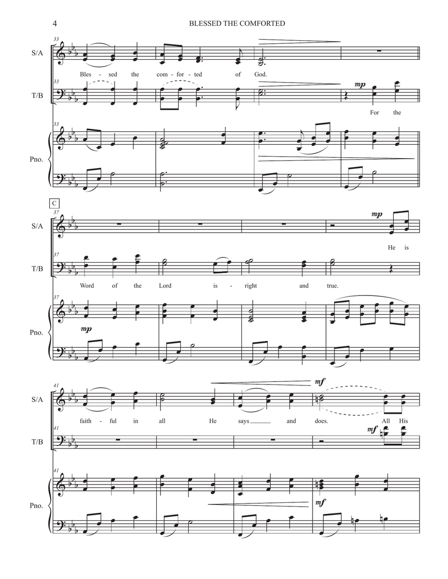 BLESSED THE COMFORTED BLESSED THE COMFORTED 4-Part scores gallery preview page 4