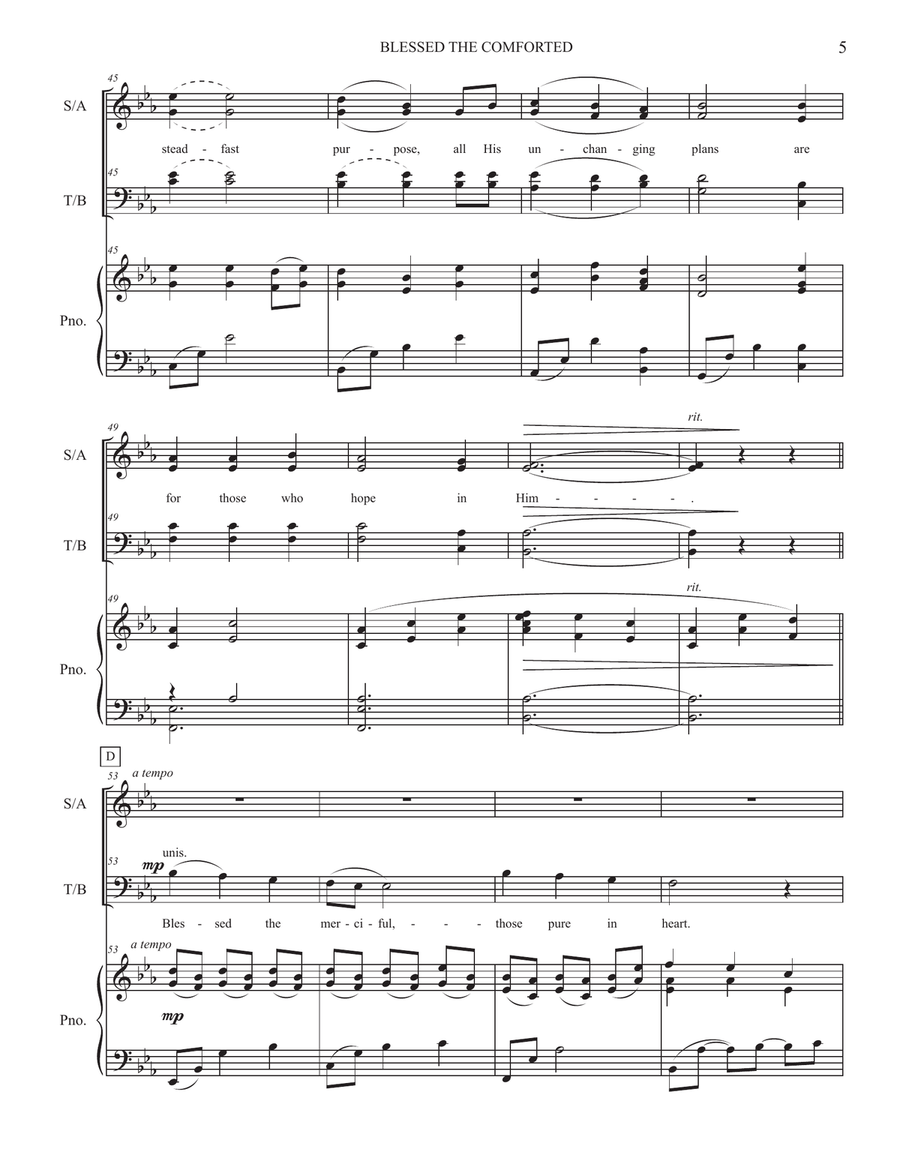 BLESSED THE COMFORTED BLESSED THE COMFORTED 4-Part scores gallery preview page 5