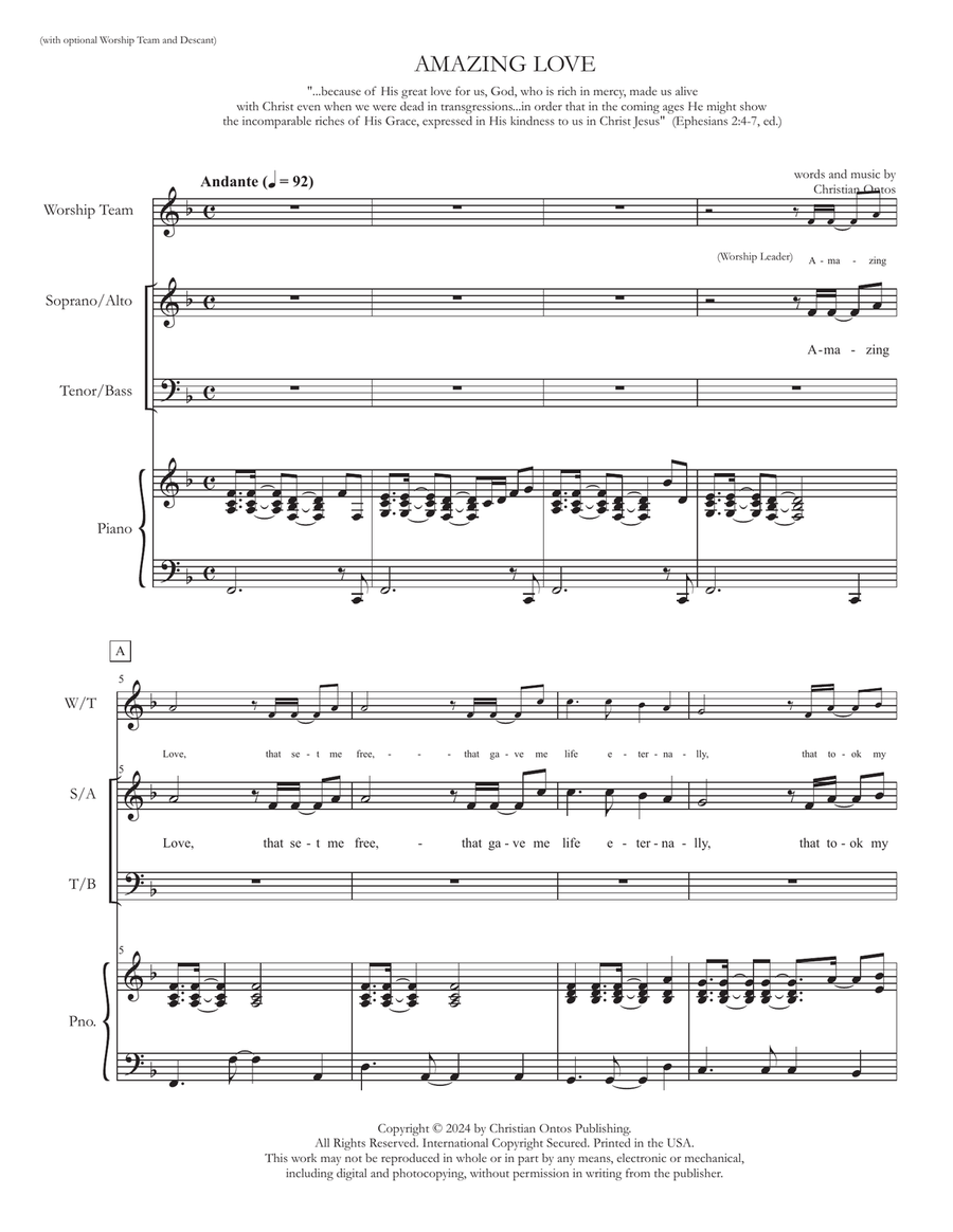 AMAZING LOVE AMAZING LOVE Divisi scores gallery preview page 1